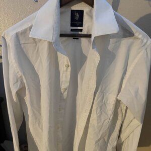 US Polo Assin White Collared Button Down Men's 16 1/2 34/35